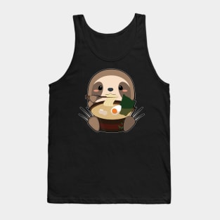 Anime Cute Sloth Japanese Ramen Noodles Kawaii Gift design Tank Top